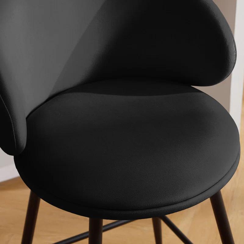 Corrigan Studio® Swivel Upholstered Counter Height Bar Stools (Set of 2)