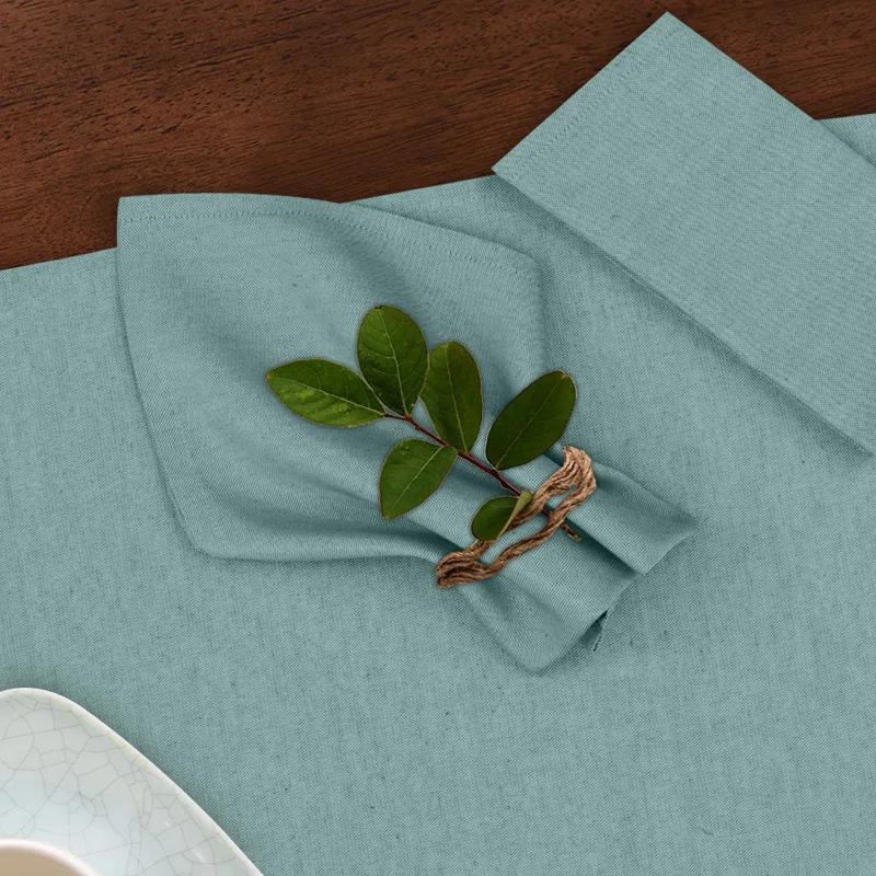 Ruvanti Poly Cotton Square Cloth Napkins Chambray Fabric (Set of 12)
