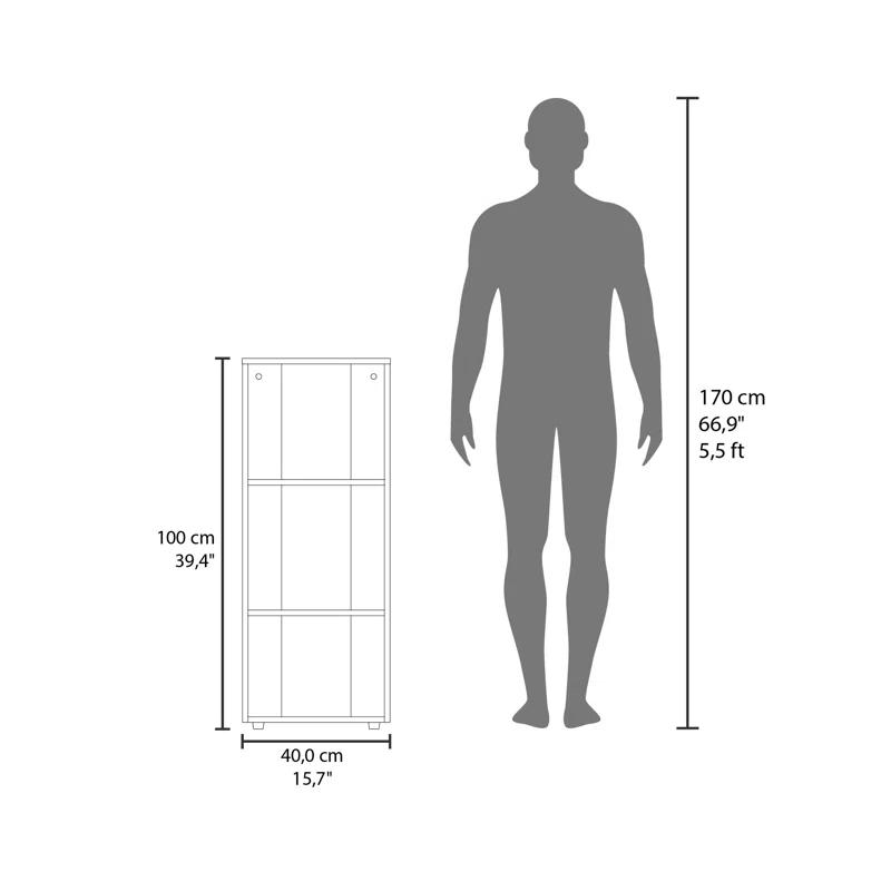 Beyong FM FURNITURE Modoc Bookcase in Melamine with Open Storage