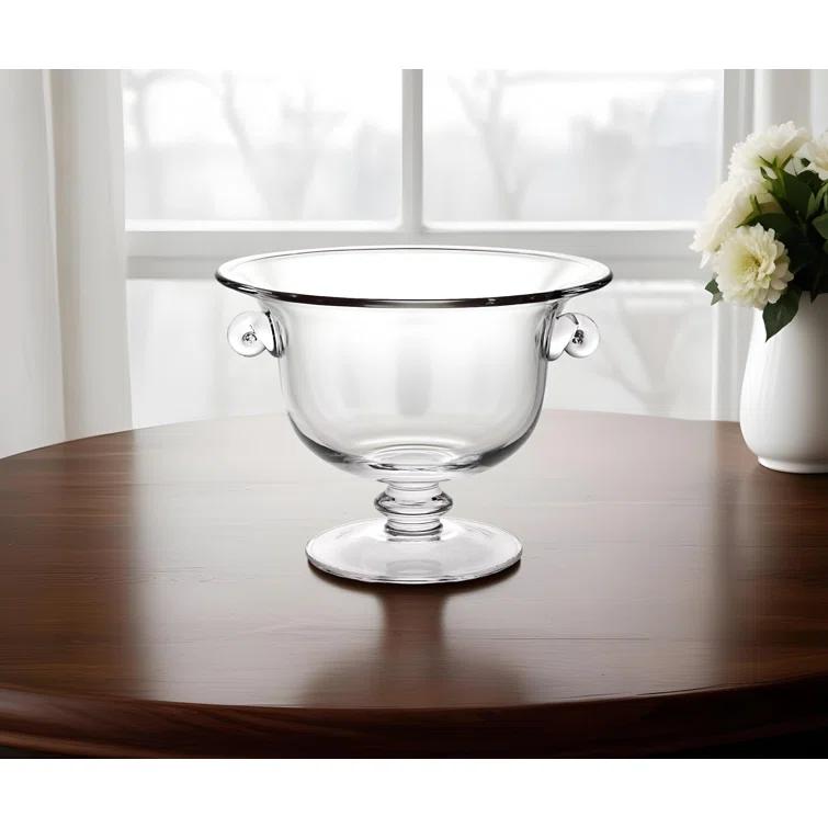 Wildon Home® Arpita 11" Clear Mouth  Blown Crystal Round Pedestal Centerpiece Bowl