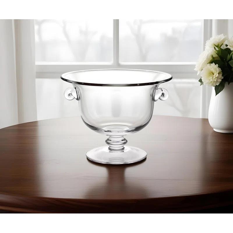 Wildon Home® Arpita 11" Clear Mouth  Blown Crystal Round Pedestal Centerpiece Bowl