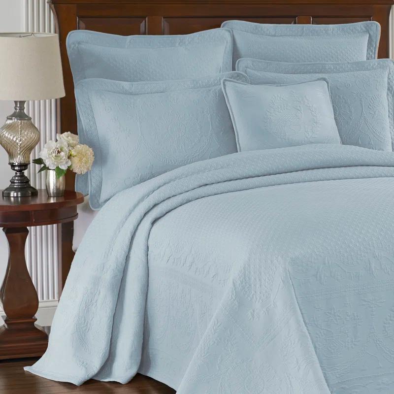 Historic Charleston King Charles Matelasse Traditional Cotton Floral Coverlet