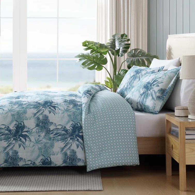Tommy Bahama Home Tommy Bahama Legacy Palms Cotton Reversible Blue Comforter Set