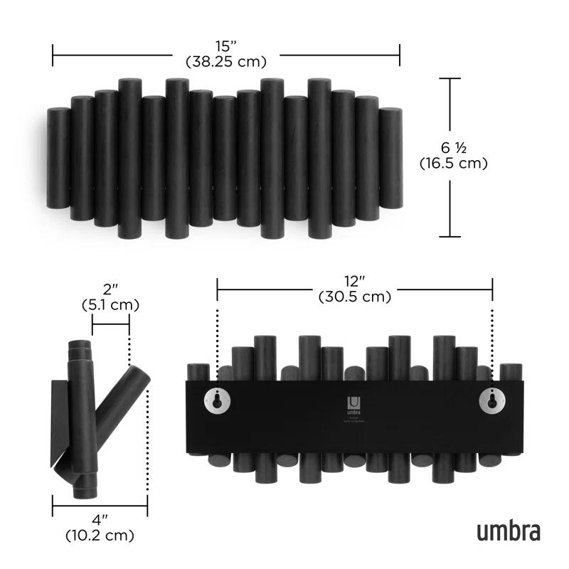 5 - Hook Solid Wood Coat Rack
