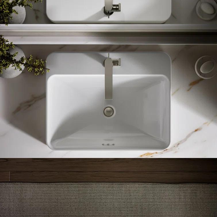 Kohler Vox® Vitreous China Rectangular Vessel Bathroom Sink with Overflow K-2660-1-0