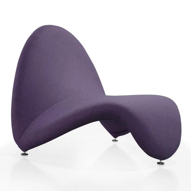 Orren Ellis Hillmar Wool Blend Upholstered Lounge Chair in Purple