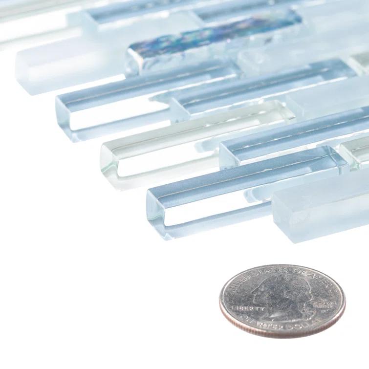 Andova Loic 1" x 2" Glass Brick Joint Mosaic  Kitchen Backsplash, Bathroom, Shower, Pool, Wall and Floor Tile | Wayfair