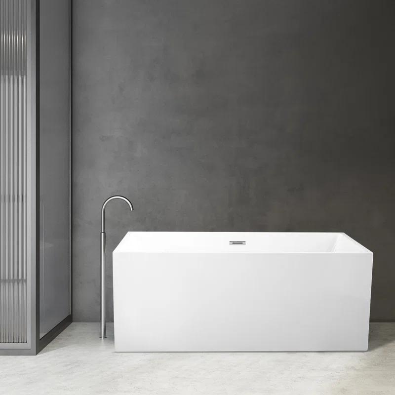 Persephone 59.1'' x 29.5'' Freestanding Soaking Acrylic Bathtub