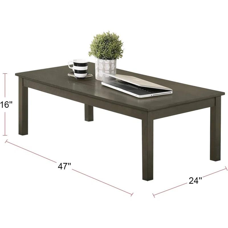Red Barrel Studio® Dark Grey Color Elegant 3Pc Coffee Table Set 1X Coffee Table And 2X End Tables Living Room Furniture