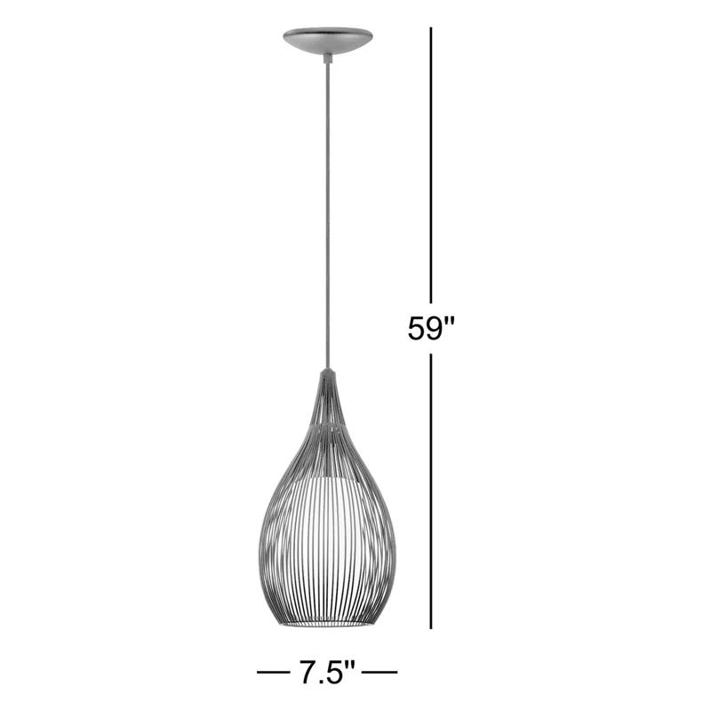 Lotus Single Light Steel Dimmable Pendant