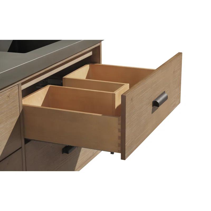 Sand & Stable™ Clary 55'' Double Bathroom Vanity with Concrete Top