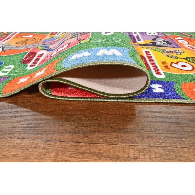 KC Cubs Looney Tunes Hopscotch Number Educational Learning Fun Game Non Slip Kids Rug Classroom Playroom