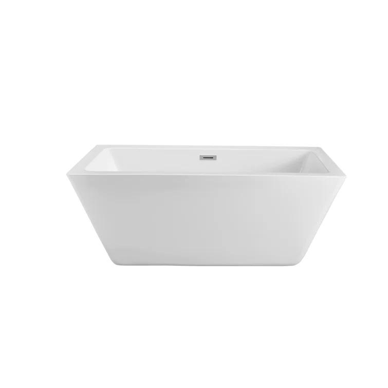 Streamline Bath 1529 mm x 701 mm Freestanding Roll Top Bathtub N-320-60FSWH-FM