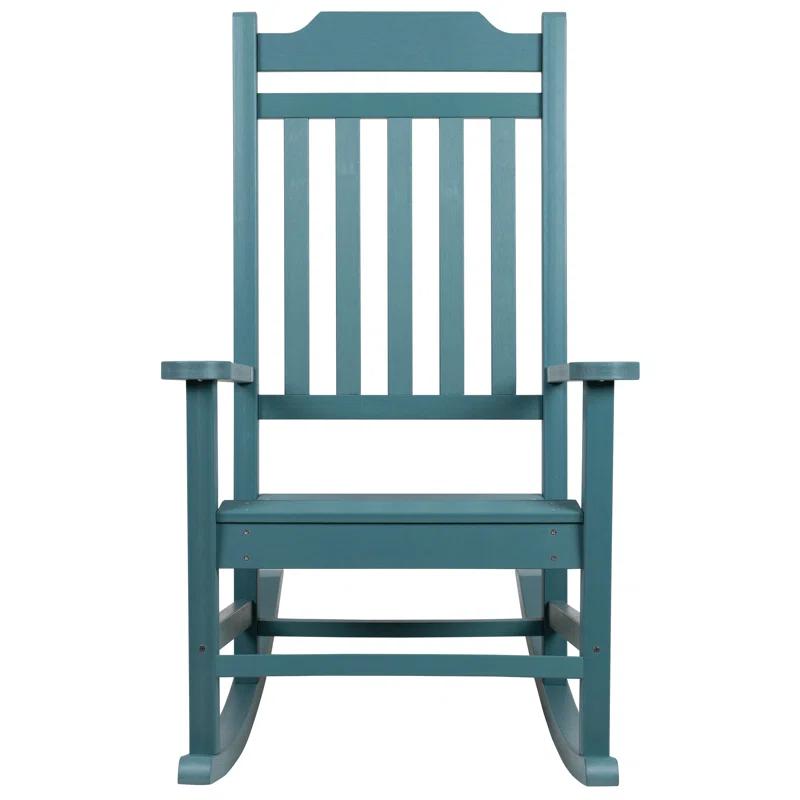 Neufmann Outdoor Patio All-Weather Poly Resin Wood Rocking Chair