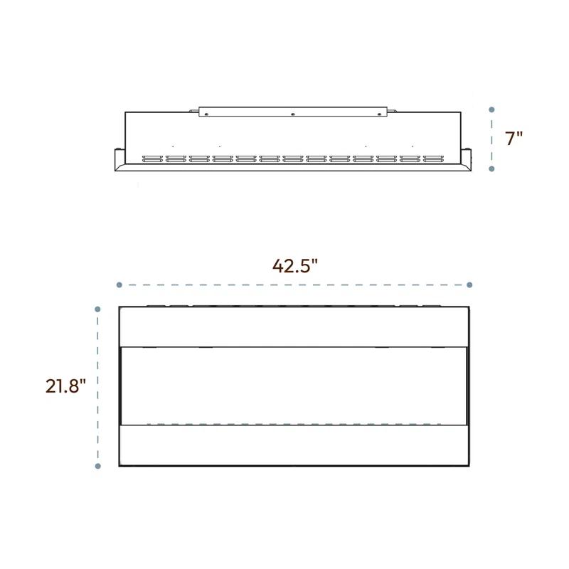 Cambridge Cambridge Recessed Wall Mounted Electric Fireplace with Crystal Rock Display