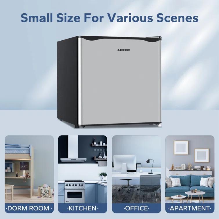 BANGSON BANGSON 1.6 Cu.Ft Mini Fridge With Freezer US-BSR-008