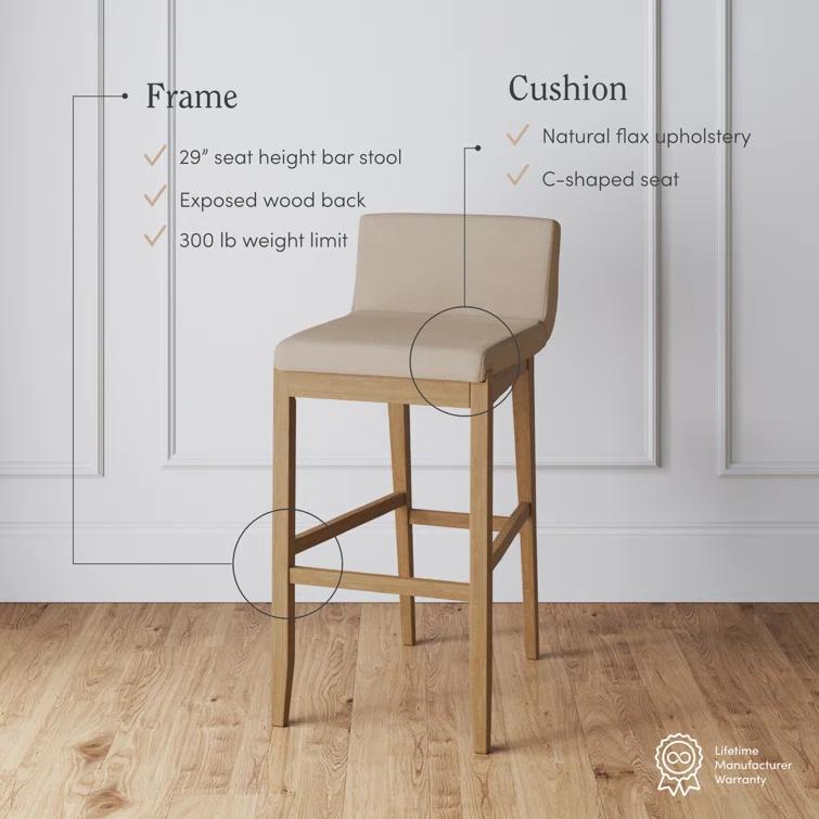 Nathan James Upholstered Wooden Stool