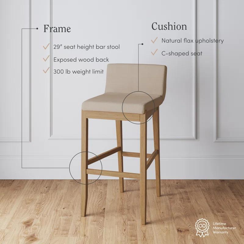 Nathan James Upholstered Wooden Stool