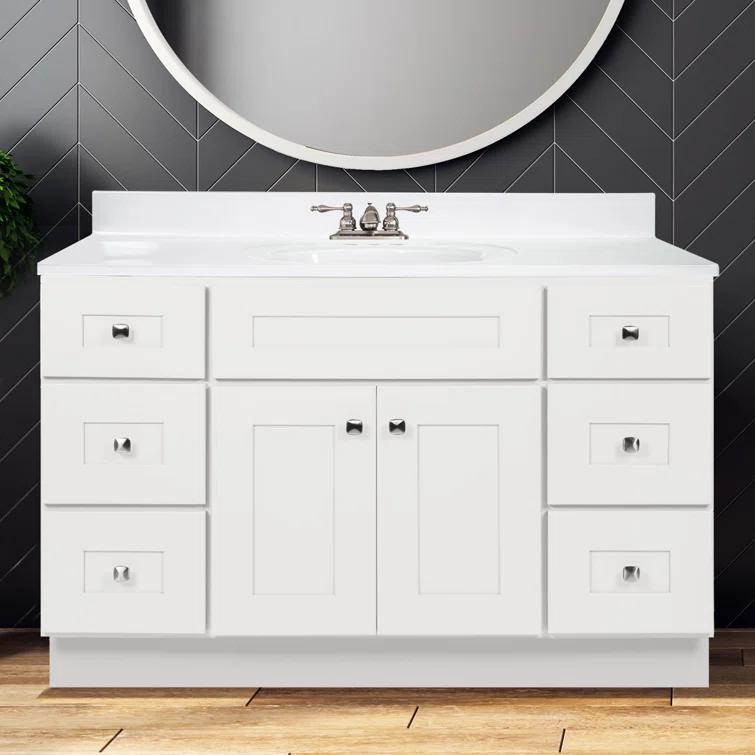 Design House Brookings 48 Inch Bathroom Vanity, Ready to Assemble, Solid Wood, Sherwin Williams – Design House, 599001-