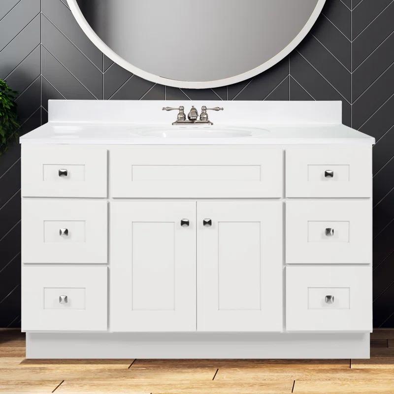 Design House Brookings 48 Inch Bathroom Vanity, Ready to Assemble, Solid Wood, Sherwin Williams – Design House, 599001-