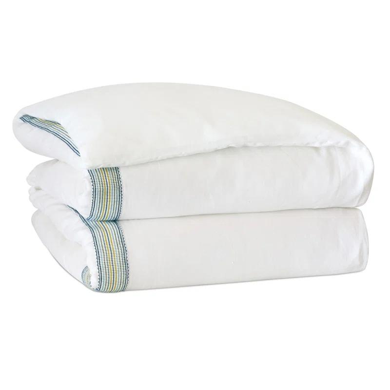 Aoki Modern & Contemporary Linen Damask Duvet Cover Set