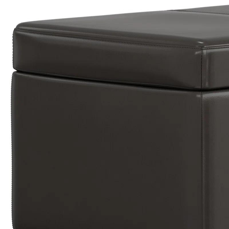 Simpli Home Avalon 44"W Upholstered Storage Ottoman with Lift-Top and Large Interior Storage
