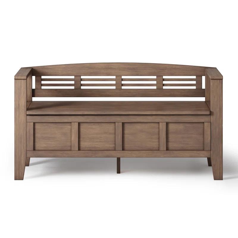 Simpli Home Adams Solid Wood Entryway Lift Top Storage Bench