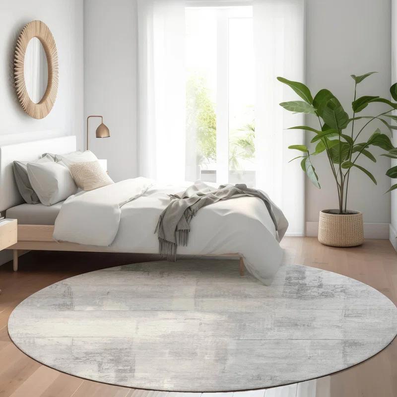 Machine Washable Indoor/Outdoor Chantille ACN1714 Gray Rug