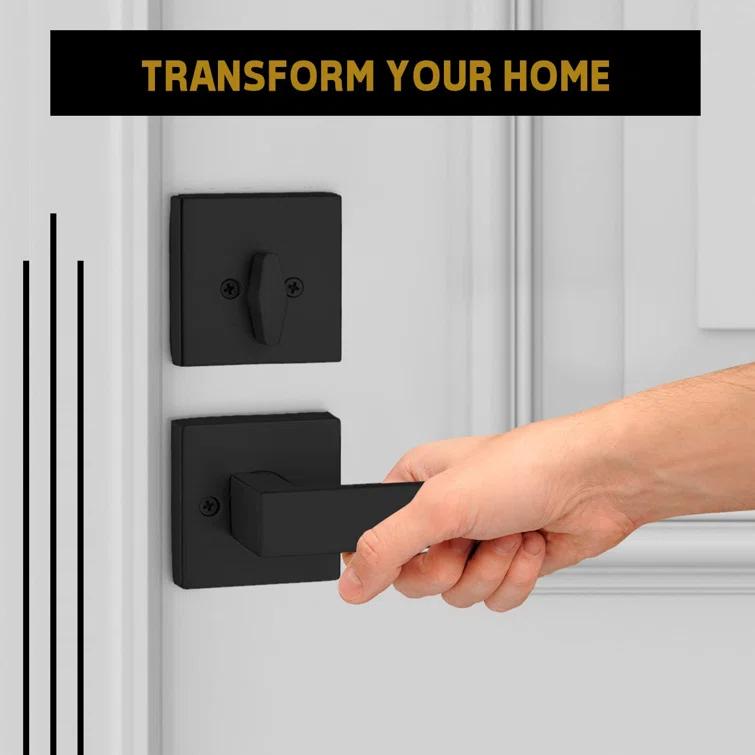 Mega Handles TOBELLE SQUARE Door Lock, Keyless Interior Door Handle Set for Hallway, Closet, Bathroom, Door Lever Interior, Lock, Door Handle - Heavy Duty Design