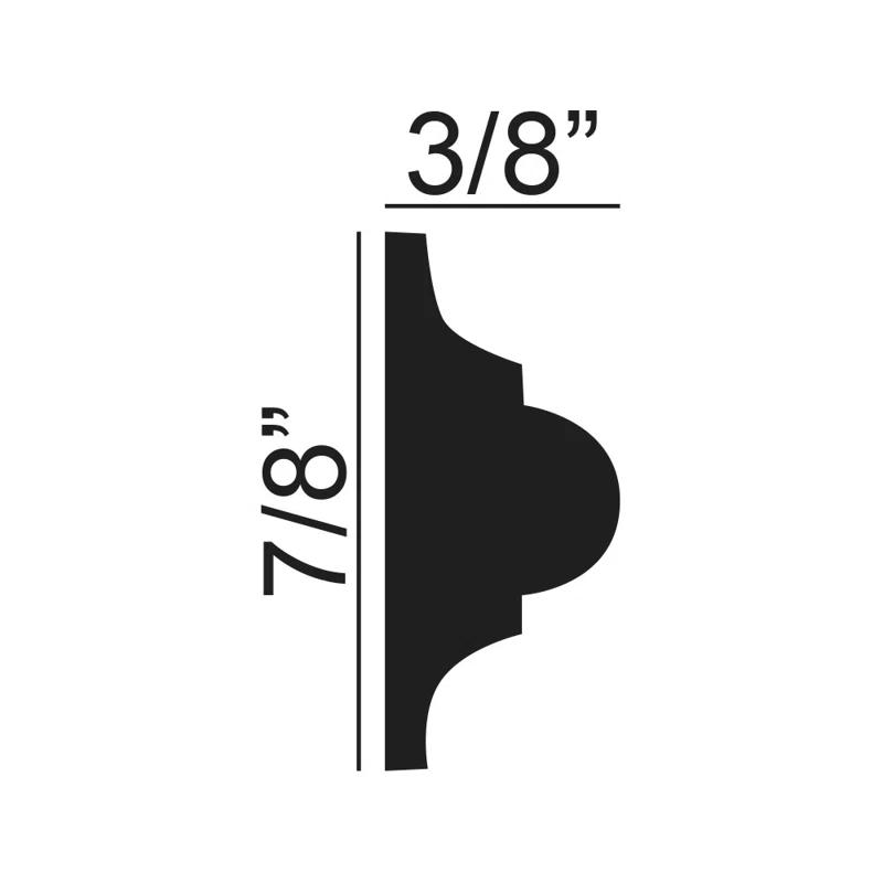 Architectural Products by Outwater L.L.C. RPS-0167 0.875'' H x 96'' W x 0.375'' D Plastic Chair Rail (Set of 7)