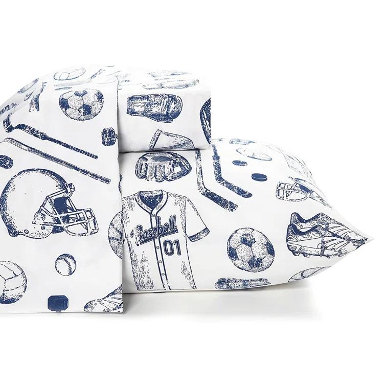 Where the Polka Dots Roam Sports Classic Collection Sports Kids Sports Bedsheets Set, Super Soft Baseball, Football, Soccer Themed Bedsheets