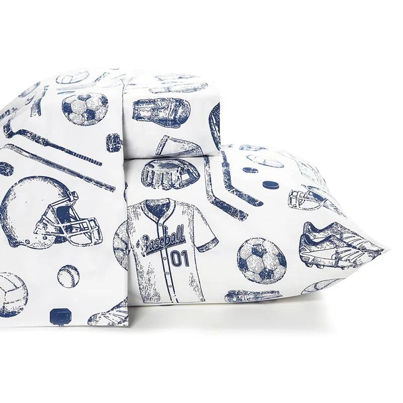Where the Polka Dots Roam Sports Classic Collection Sports Kids Sports Bedsheets Set, Super Soft Baseball, Football, Soccer Themed Bedsheets
