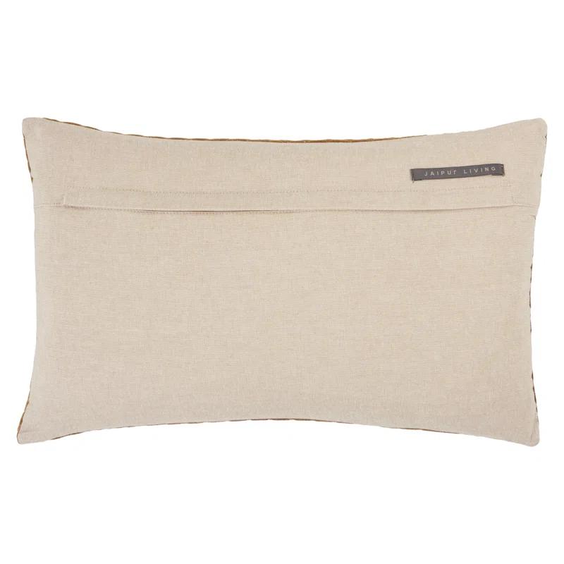 Floretta Embroidered Cotton Lumbar Throw Pillow