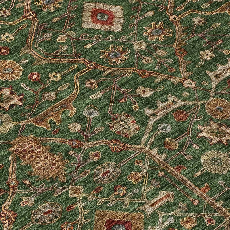 Machine Washable Indoor/Outdoor Chantille ACN1130 Emerald Rug
