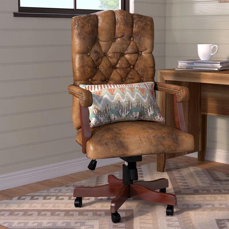 Flash Furniture Farmhouse High-Back Tufted Executive Swivel Office Chair with Arms