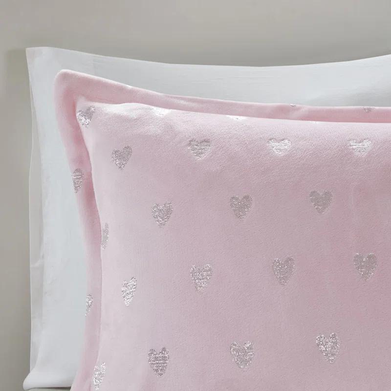 Intelligent Design Rosalie Metallic Printed Plush Comforter Set