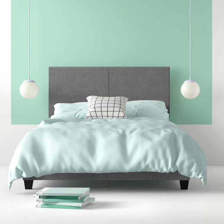Boyd Sleep Boyd Sleep Milan Linen Fabric Upholstered Platform Bed Frame w/Adjustable Height Headboard, Strong Wood Slat Support, Box Spring/Foundation Required, Easy Effortless Assembly