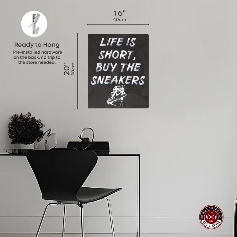 Notori Art Notoriart Buy The Sneakers Framed Sneaker 1 Piece Canvas Wall Art | Wayfair