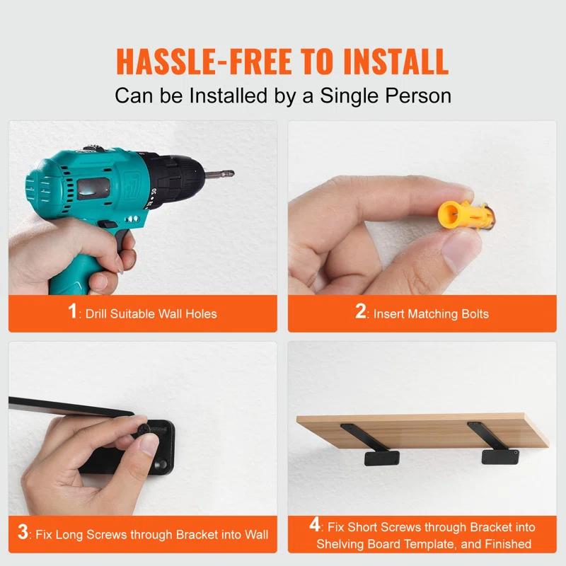 VEVOR Floating Shelf Brackets (Set of 6)