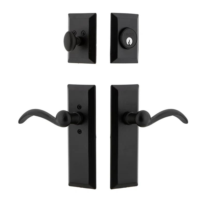 Ageless Iron 657523 Ageless Iron Keep Plate Entry Set with Single Cylinder Deadbolt and Tine Lever