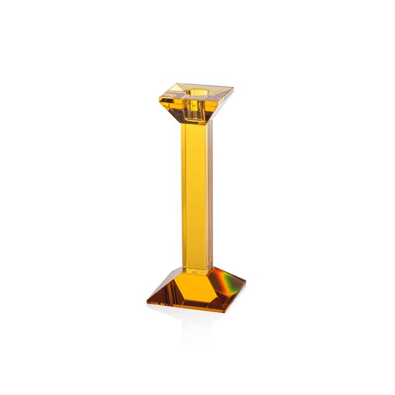 Carmac Colored Crystal Glass Taper Candle Holder