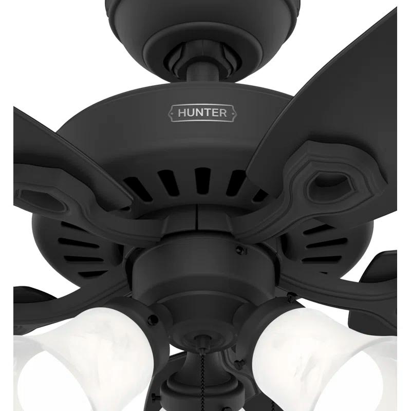 Builder Plus 52"5 - Blade Standard Ceiling Fan with Pull Chain and Light Kit Included