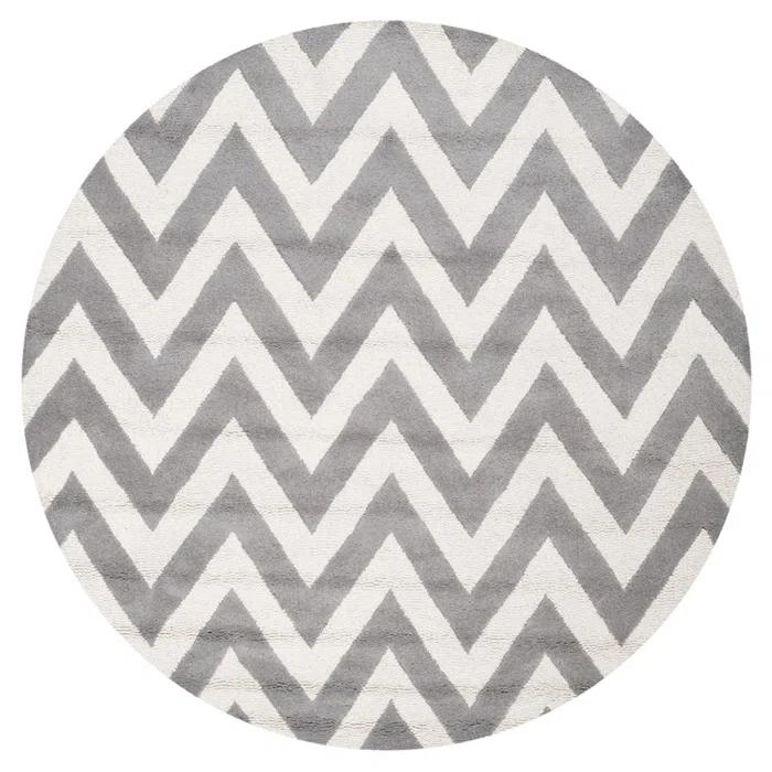 Hand Tufted Wool Chevron Rug