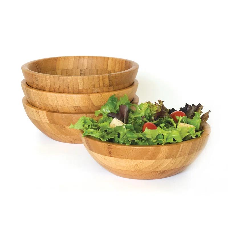 Lipper Bamboo Salad Bowl, Small, Set Of 4