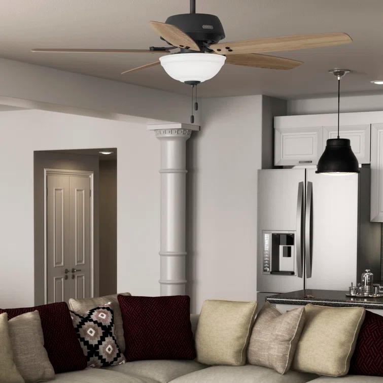 Hunter Fan Reveille 60" 5 - Blade Ceiling Fan With Lights And Pull Chain