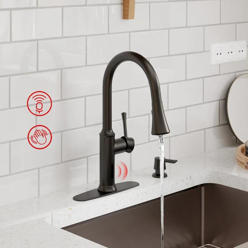 Willow Smart Faucet Touchless Pull Down Sprayer Kitchen Faucet with Voice and Motion Control
