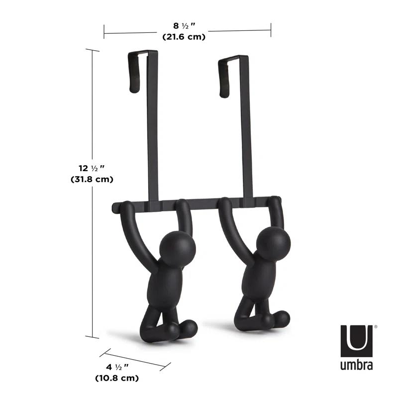 Umbra Buddy Plastic Over-the-Door 2 - Hook Wall Mounted Coat Rack