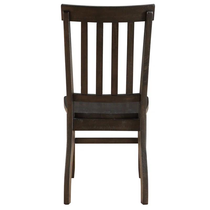 Gracie Oaks Ibsen Slatted Back Side Chair in Rustic Walnut (Set of 2) (Set of 2)