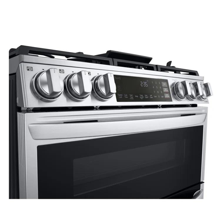 LG LG Smart Gas Double Oven Slide-in Range with InstaView®, ProBake® Convection, Air Fry, and Air Sous Vide, 6.9 cu. ft. LTGL6937F