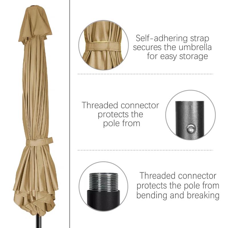 KUTIME Fruiteam 90'' Lighted Tilt Market Umbrella